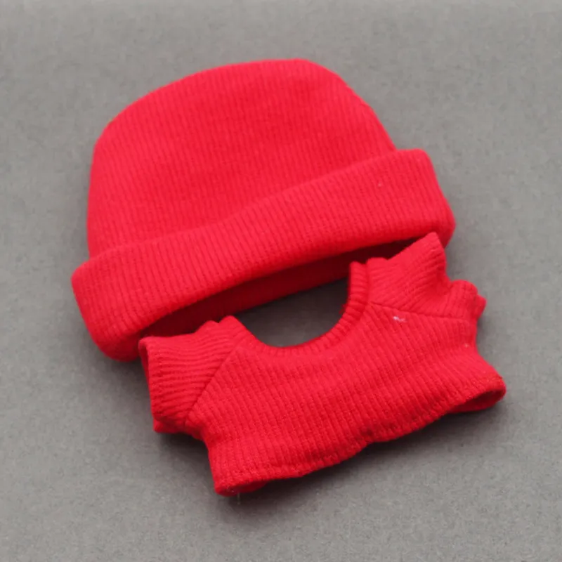 Flanging hat and T-shirt doll clothes set for 18-inch fashion dolls in multiple colours