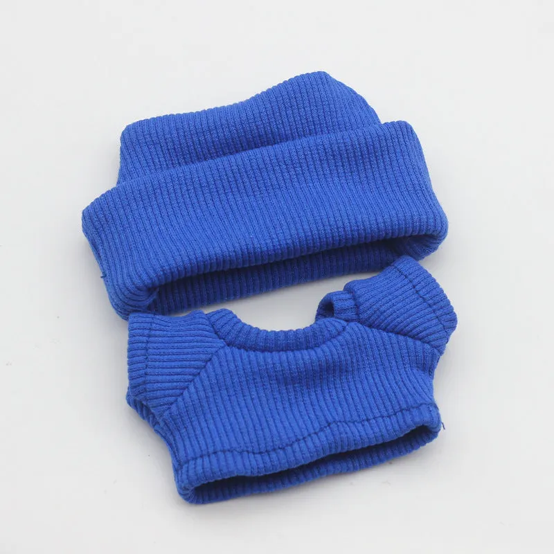 Flanging hat and T-shirt doll clothes set for 18-inch fashion dolls in multiple colours