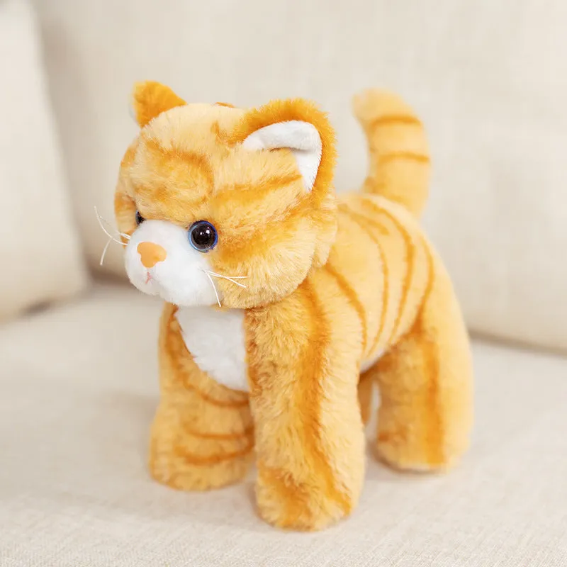 Small plush toy cat 20cm white kitten with PP cotton filling short plush fabric