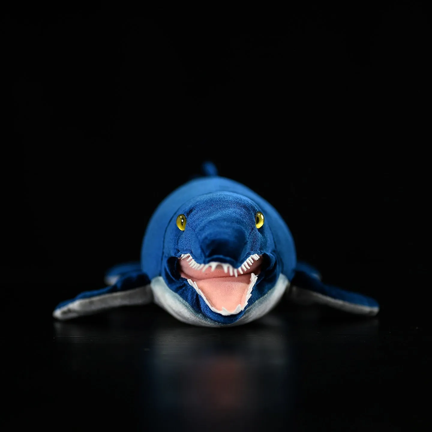 Himalaya fish dragon plush toy in flannel, 48 cm long, on a neutral background