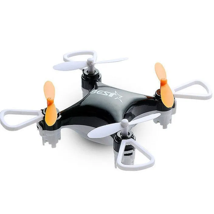 Mini quadcopter drone toy in black with headless mode and altitude hold, 7.4cm size
