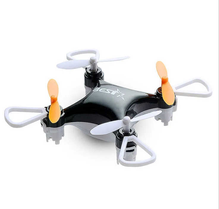 Mini quadcopter drone toy in black with headless mode and altitude hold, 7.4cm size