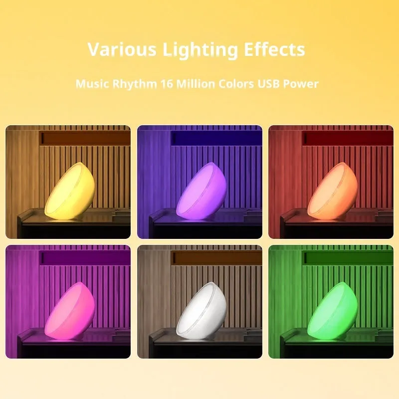 Wireless microphone light RGB desktop atmosphere lamp with geometric three-dimensional shape and colourful RGB lighting