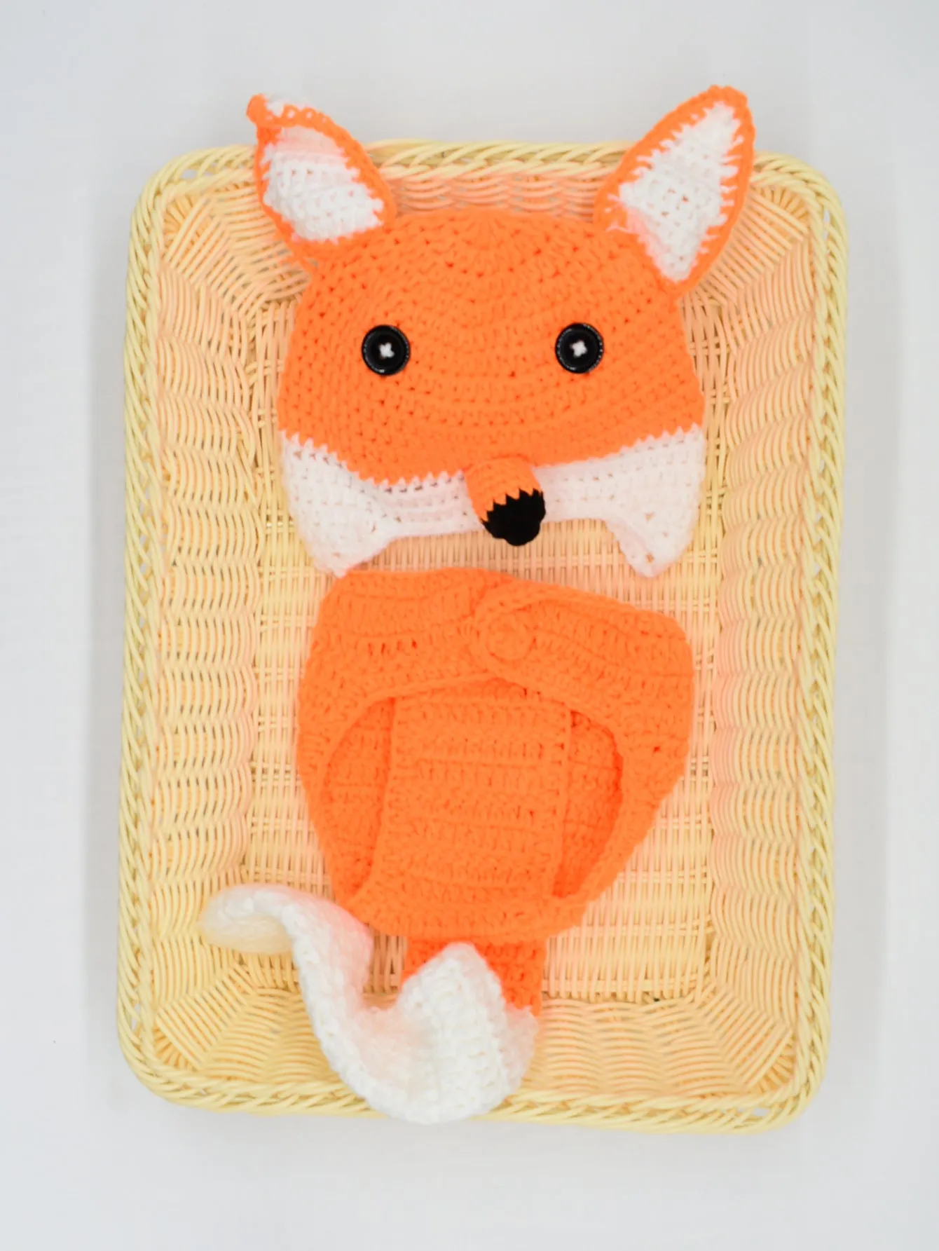 Hand-knitted cartoon animal newborn photography outfit in blended fabric, Blue Dog colour option