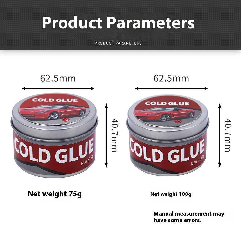 Tube of automotive cold glue adhesive for car dent and depression repair