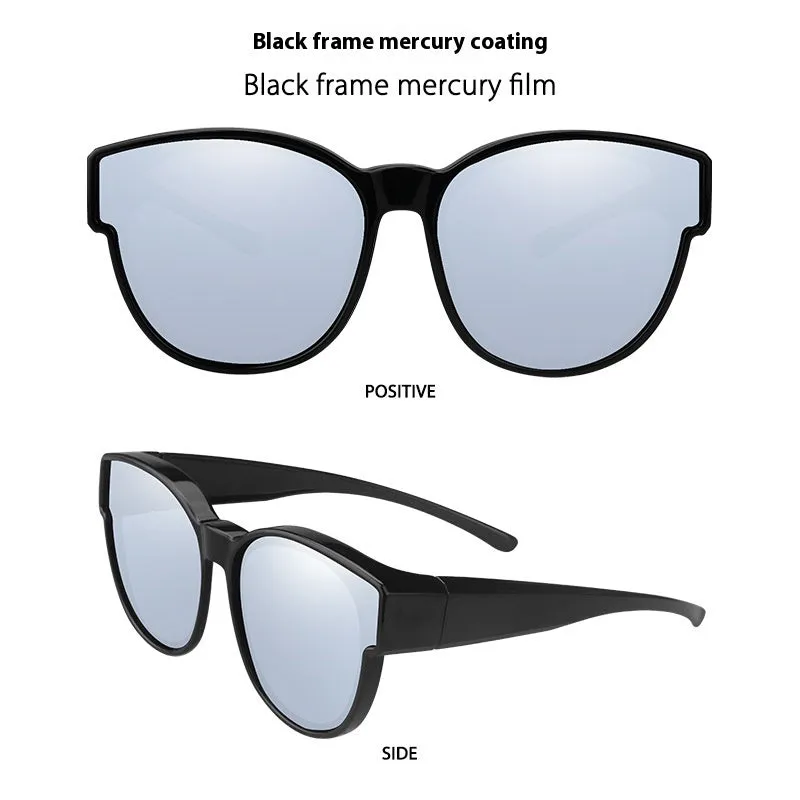 Women's TR90 polarised sunglasses in black frame with blue lenses for outdoor activities