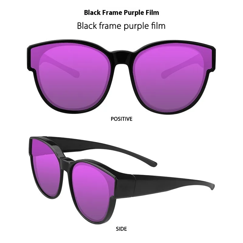 Women's TR90 polarised sunglasses in black frame with blue lenses for outdoor activities