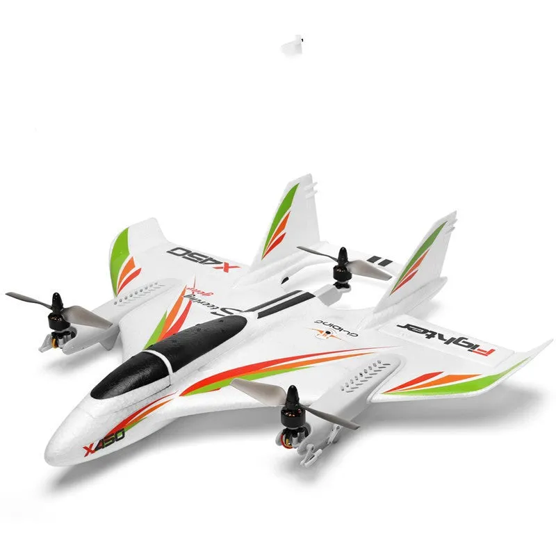 X450 Six-channel Fixed Wing Bubble Plane with EP0 composite airframe and brushless motors on a grass field