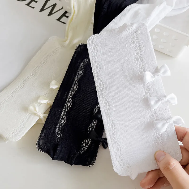 Hollow-out love anti-mosquito baby stockings in thin spandex, black colour, children size 65cm to 85cm