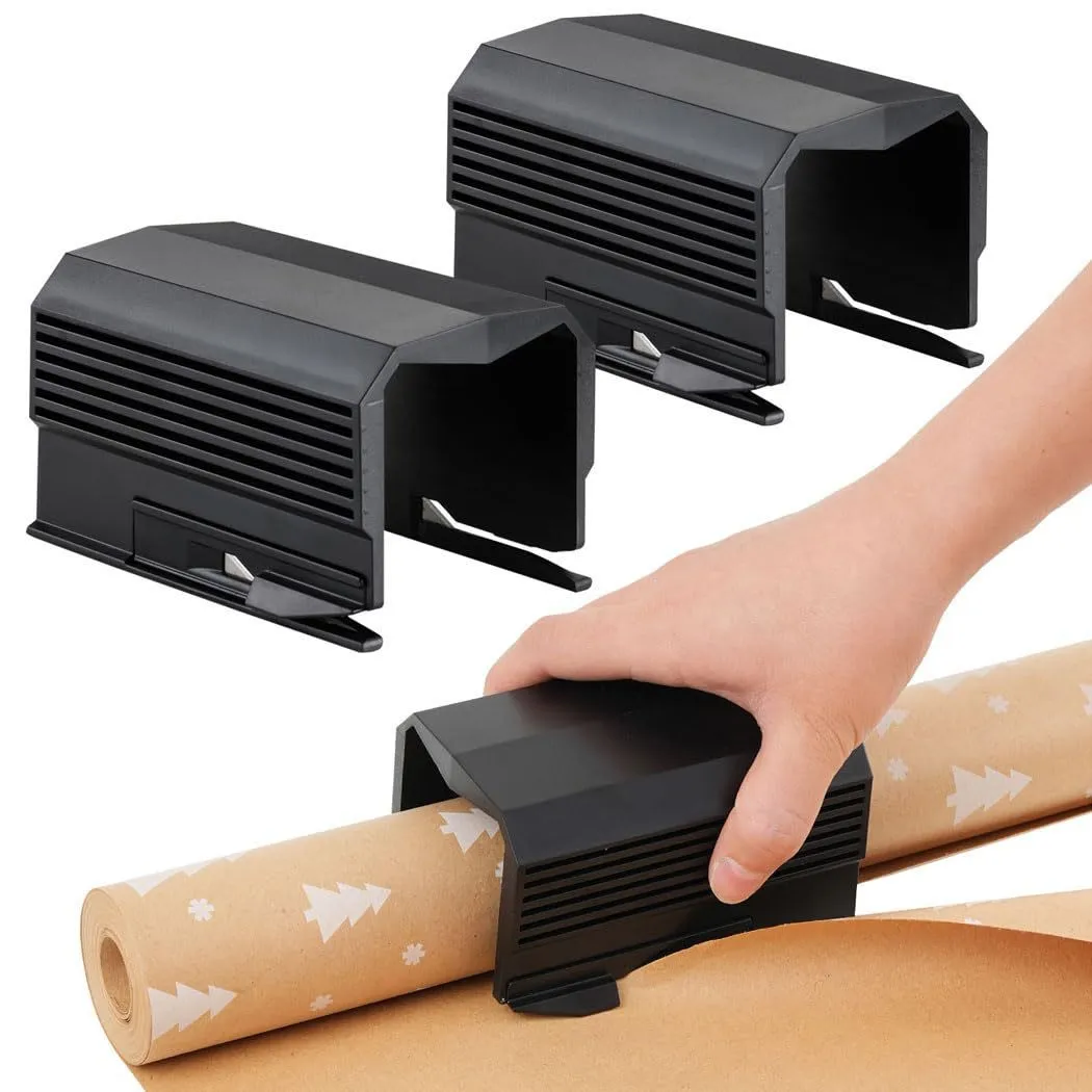 Plastic roll paper scroll cutter in black, red, or green colour options