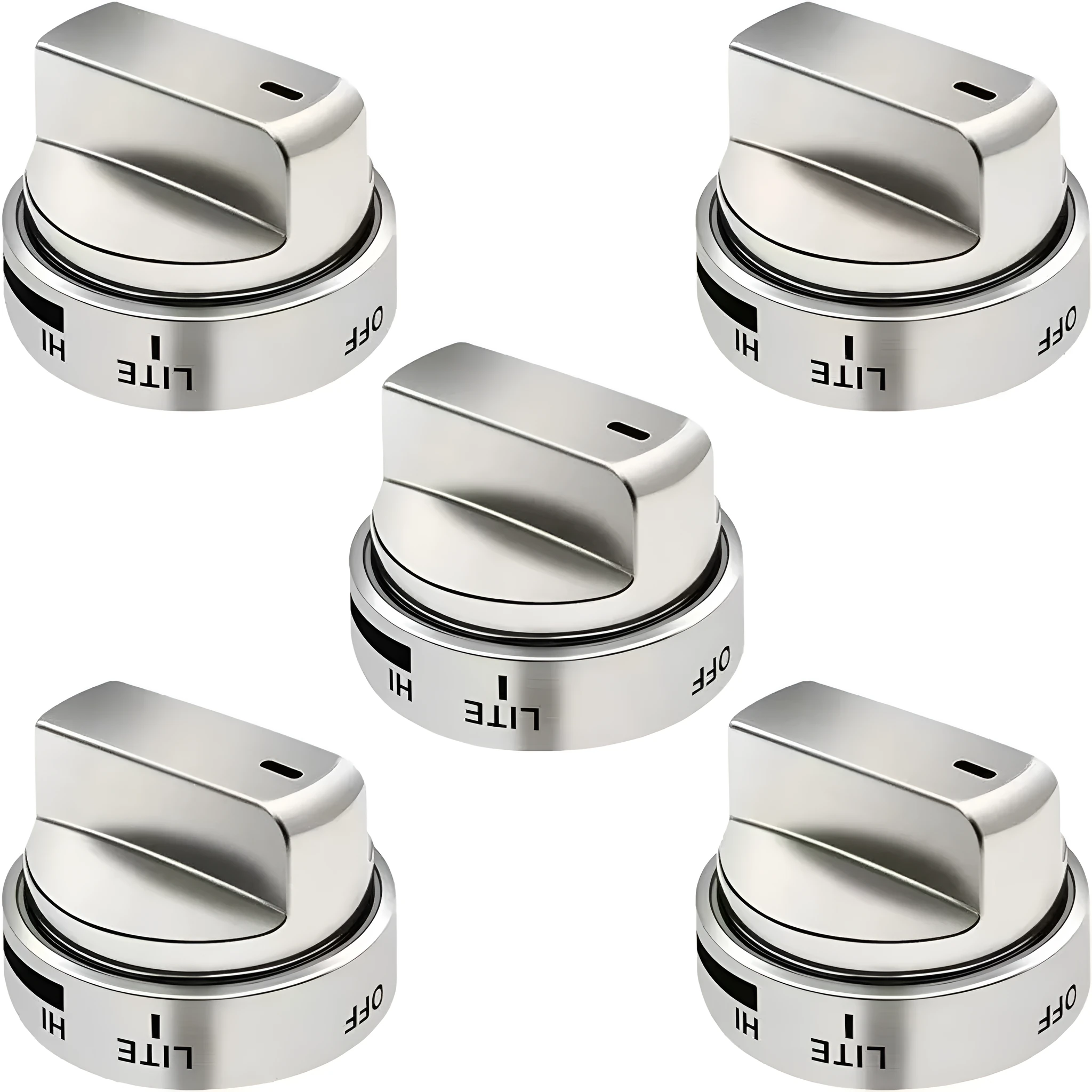 Silver metal oven stove control knob 5.3cm diameter replacement part