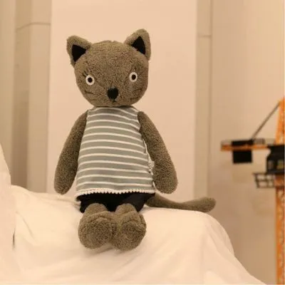 Dressing kitty plush toy in one of ten styles, ultra-soft short plush, PP cotton filling, available in 25cm to 75cm heights