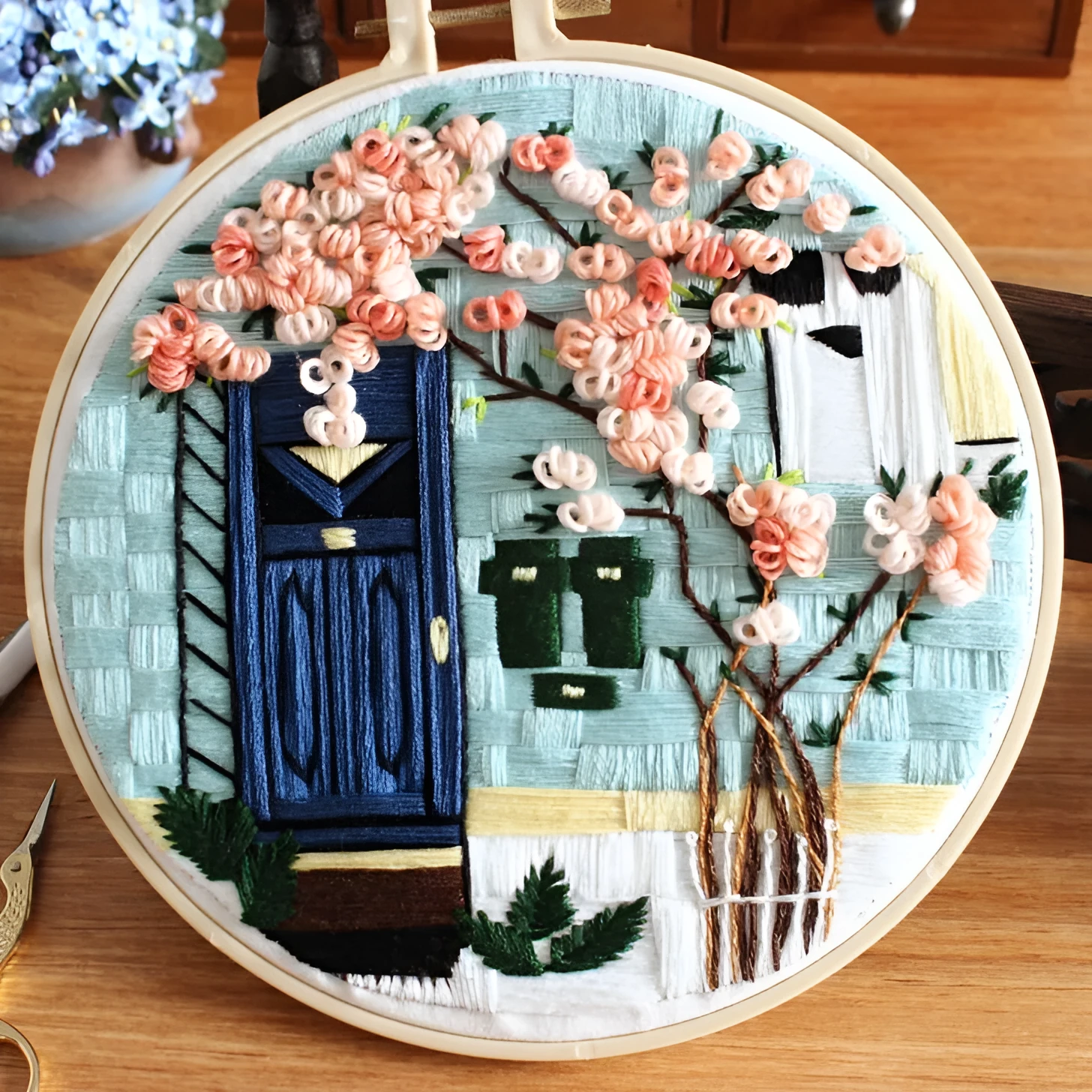 Handmade embroidery material package with cotton cloth 30x30cm and water-resistant printed fabric