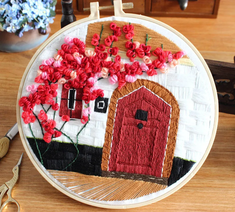 Handmade embroidery material package with cotton cloth 30x30cm and water-resistant printed fabric