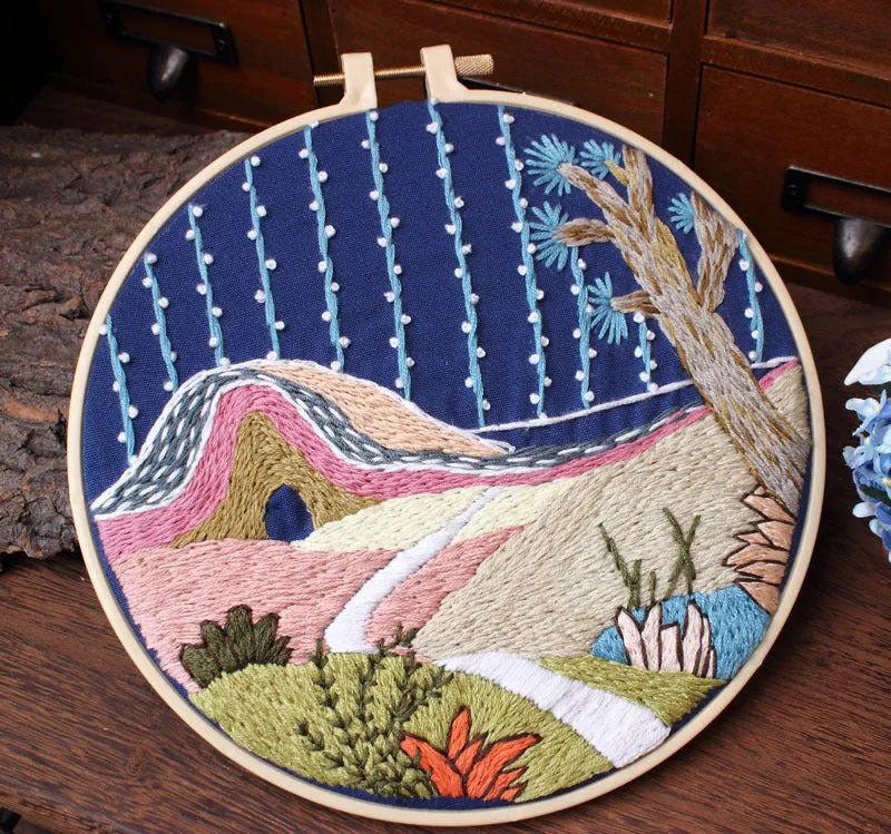 Handmade embroidery material package with cotton cloth 30x30cm and water-resistant printed fabric