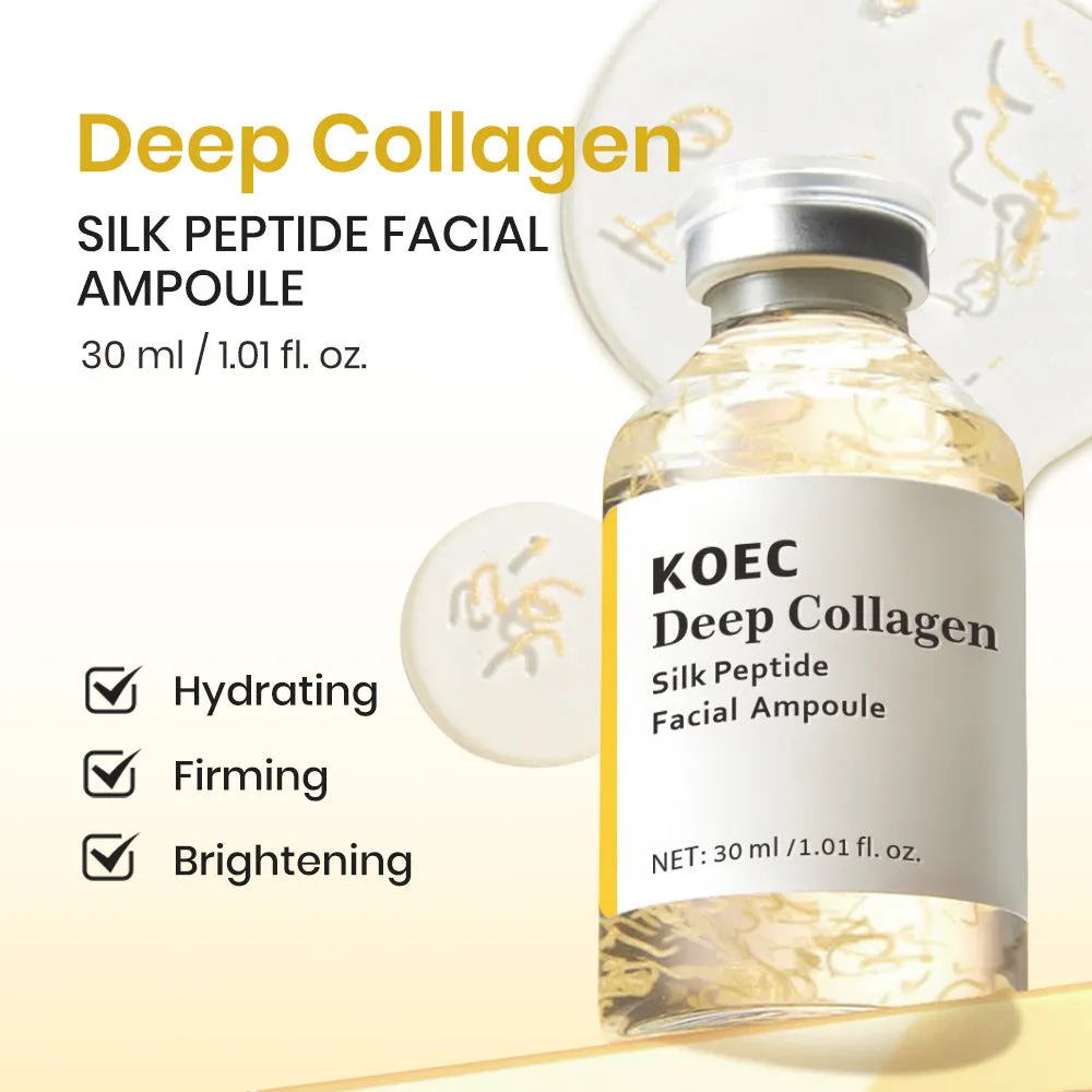 Collagen Polypeptide Ampoule Needle Solution 30ml glass bottle with dropper on white background