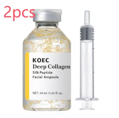 Collagen Polypeptide Ampoule Needle Solution 30ml glass bottle with dropper on white background