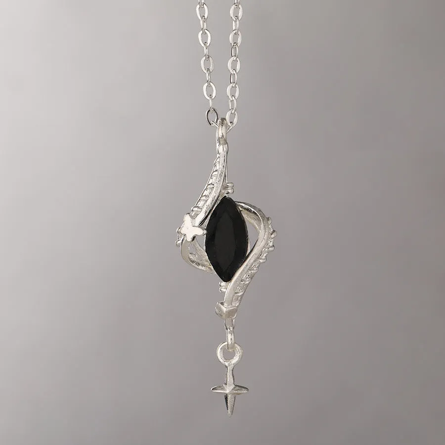 Mori style winding hollow out creative pendant necklace with adjustable cross chain