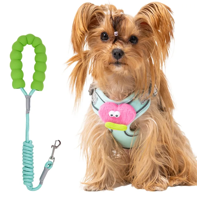 No pull dog harness with leash in blue, soft adjustable escape proof vest for medium dogs with reflective stitching