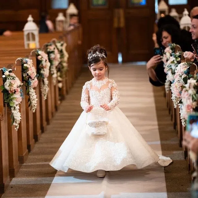 Ivory white princess dress with bow and tulle tutu skirt for girls