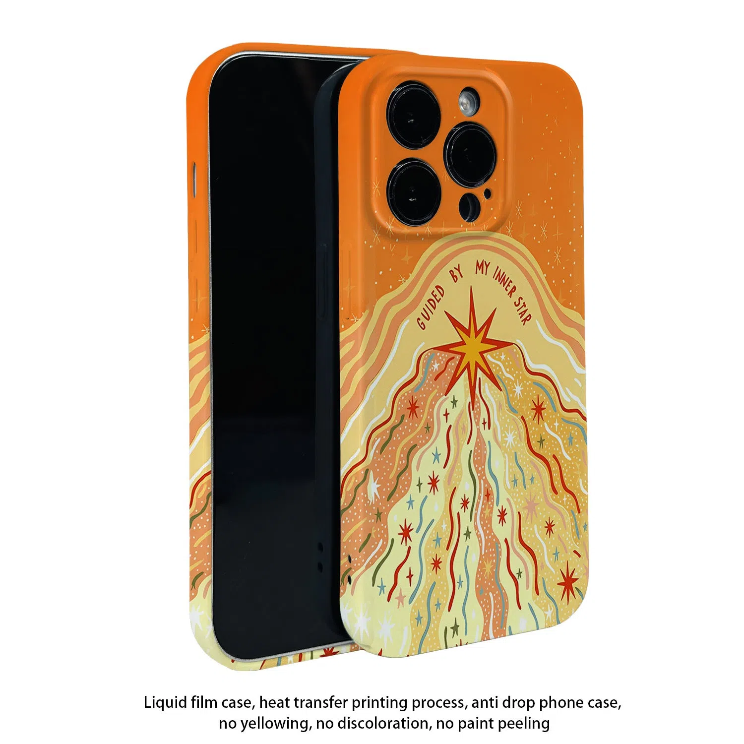 Orange Sun Frosted Glossy Fine Hole TPU Phone Case for Apple iPhone with Chinese-style design and anti-fingerprint finish
