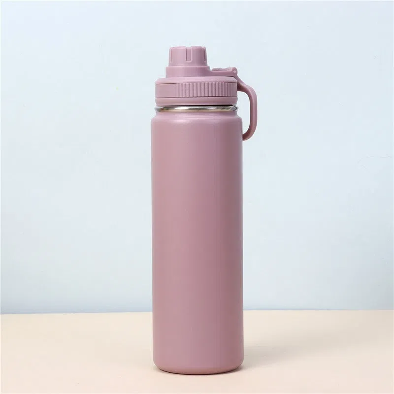 Dopamine colour scheme 710ml stainless steel insulated fitness yoga water bottle with rope