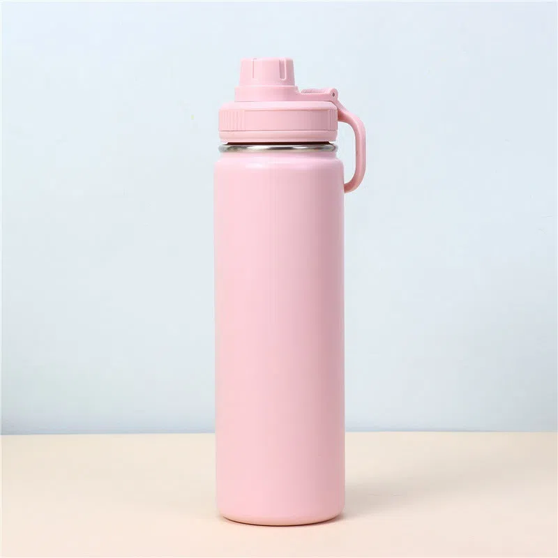 Dopamine colour scheme 710ml stainless steel insulated fitness yoga water bottle with rope