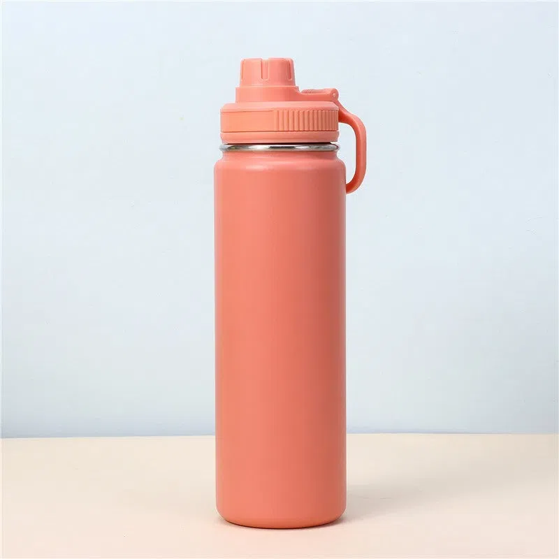 Dopamine colour scheme 710ml stainless steel insulated fitness yoga water bottle with rope