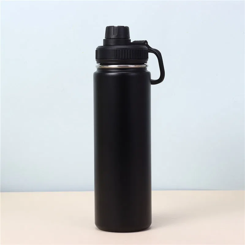 Dopamine colour scheme 710ml stainless steel insulated fitness yoga water bottle with rope