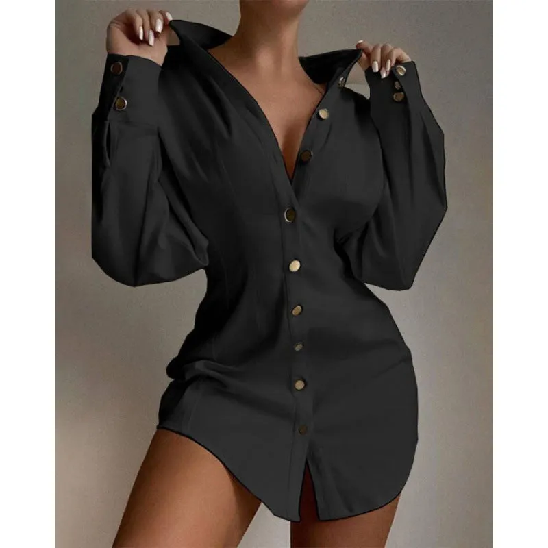Women's Hong Kong style art retro shirt with printed waist fastener decoration in cashmere matel silk fabric