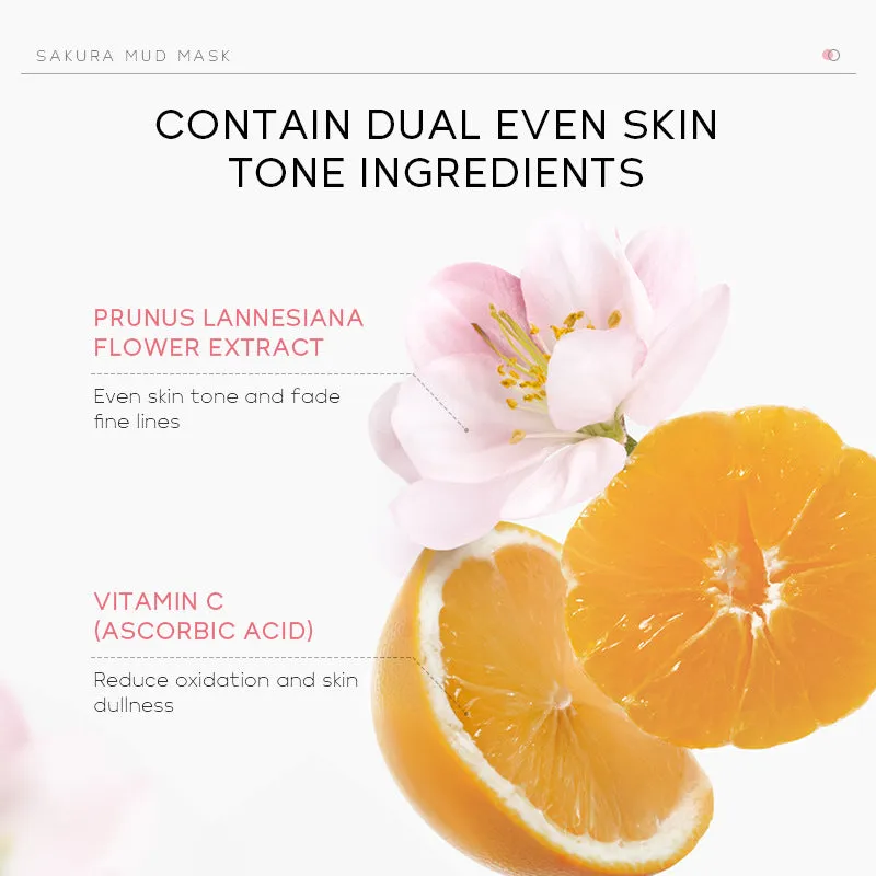 30g cherry blossom mud mask for facial cleansing, hydrating and moisturising treatment