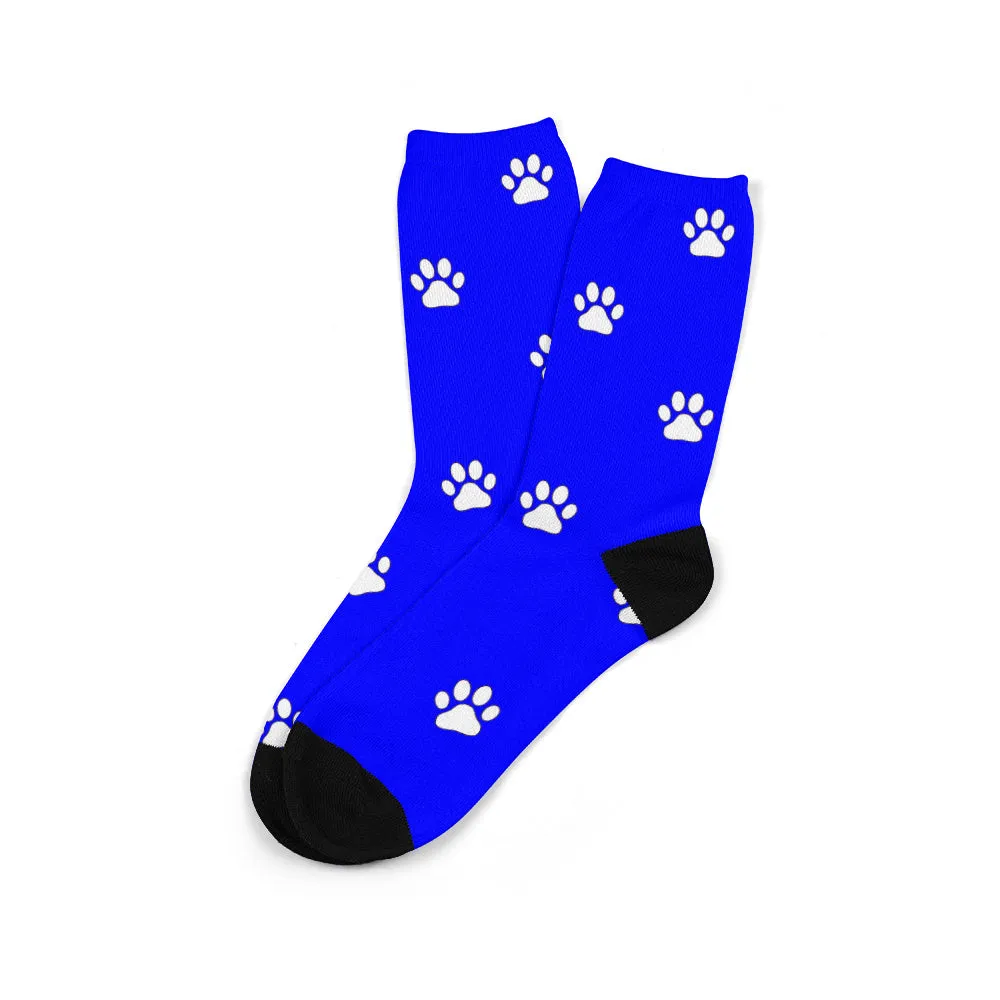 Personalised mid-calf tube socks with cartoon print customisation in multiple colour options