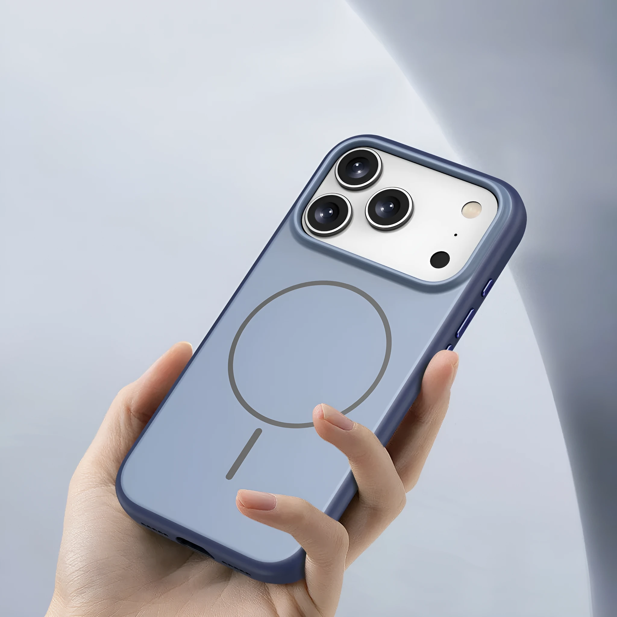 Frosted matte magnetic protective case for iPhone 17 in various colours showing anti-fingerprint surface