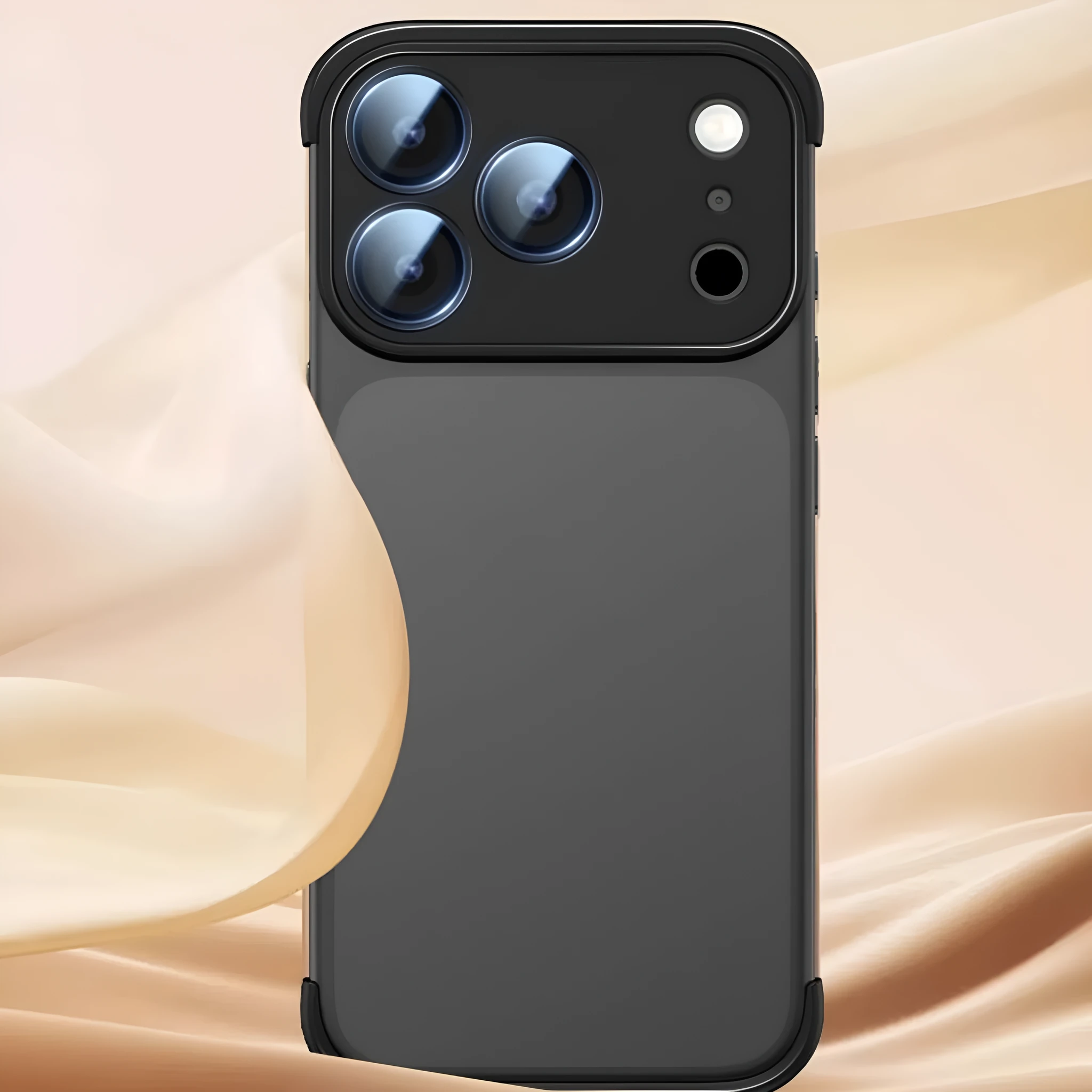 Simple Personality Shell protective case for iPhone 17 series in black, orange, grey, and desert colour options.