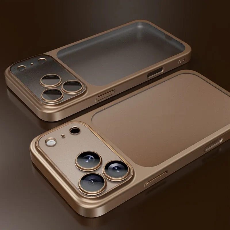 Frosted electroplating all-inclusive protective phone case for iPhone 17 series in multiple colours.