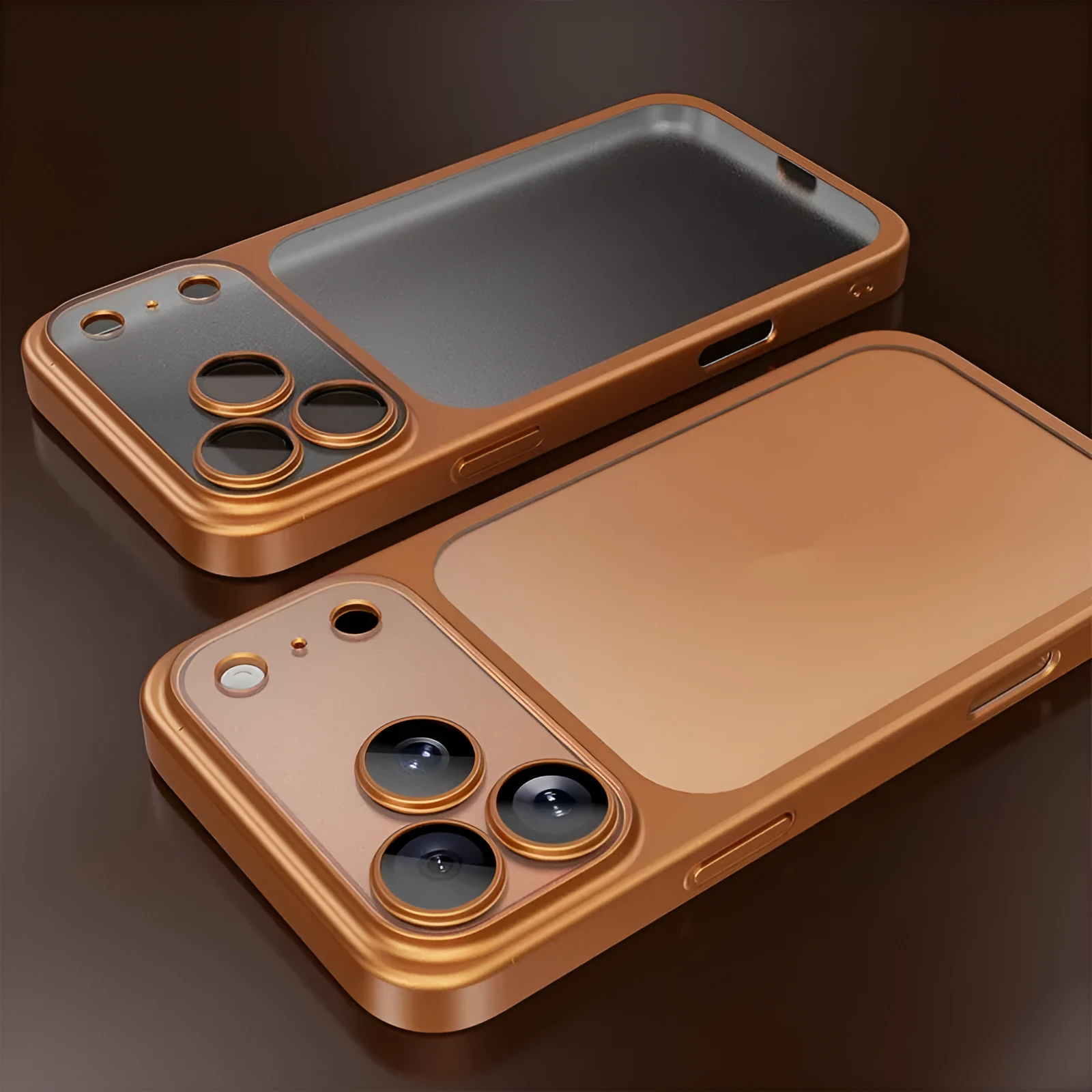 Frosted electroplating all-inclusive protective phone case for iPhone 17 series in multiple colours.