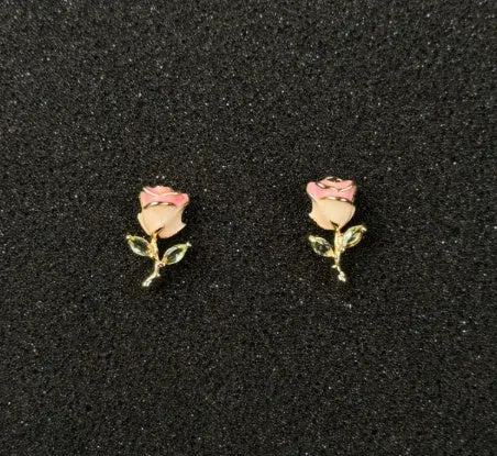 Galvanised geometric Chinese-style earrings with petal elements in zinc alloy