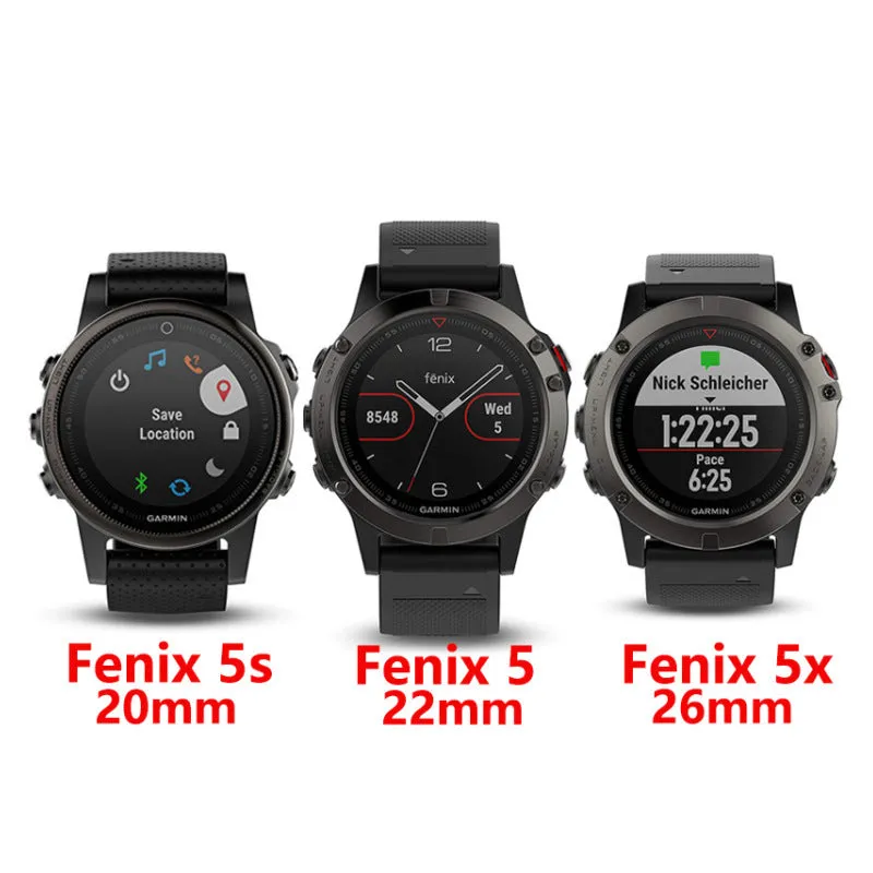 Stainless steel Garmin Fenix watch band in multiple colours and sizes