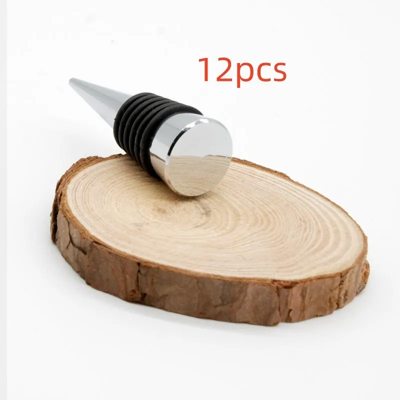 Silver zinc alloy M8 M10 threaded wine bottle stopper with silicone seal