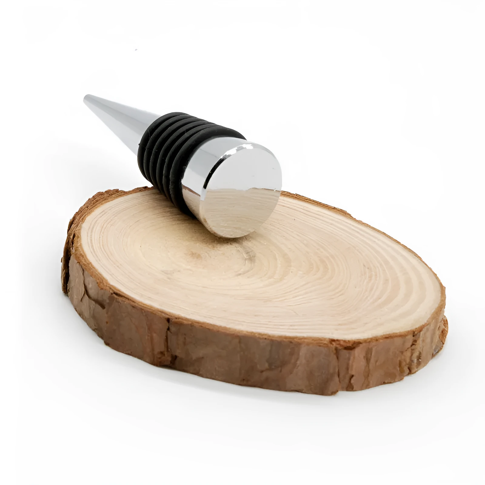 Silver zinc alloy M8 M10 threaded wine bottle stopper with silicone seal