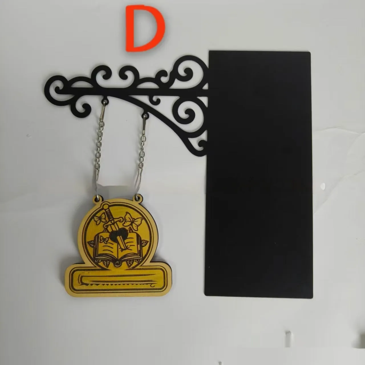 Book separator with tavern signs ornament form in five decorative styles for shelf organisation