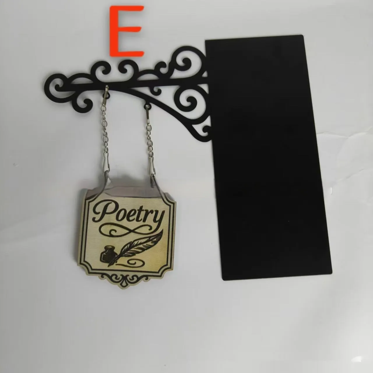 Book separator with tavern signs ornament form in five decorative styles for shelf organisation