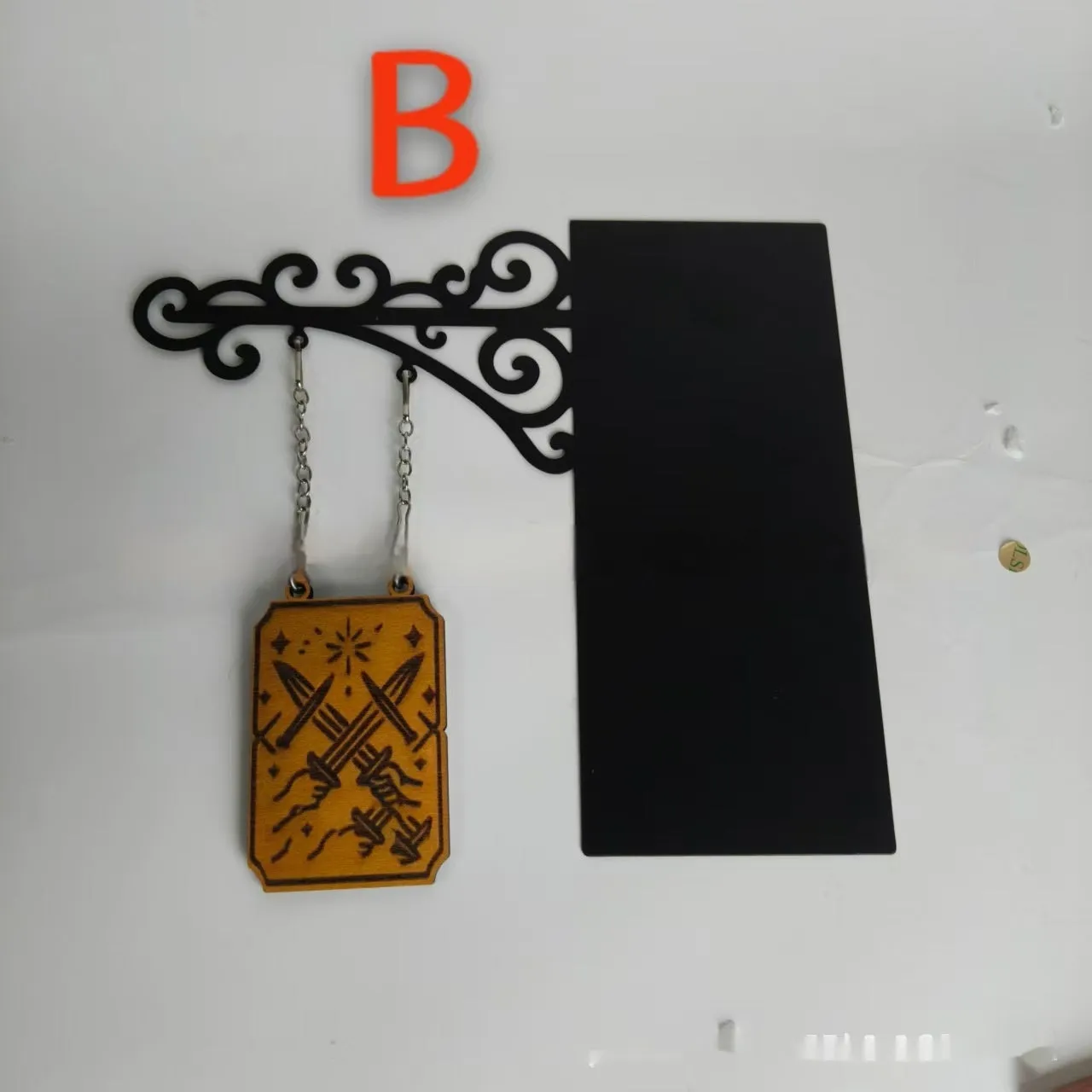 Book separator with tavern signs ornament form in five decorative styles for shelf organisation