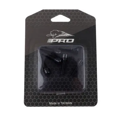 Six stainless steel mountain bike handlebar screws in seven colour options on packaging card