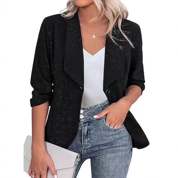 Slim-fit cardigan jacket in wine red colour on a hanger