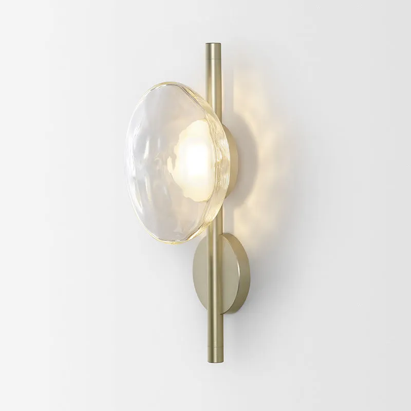 Bedside hotel wall lamp with iron construction and choice of glass shades including long brush holder style