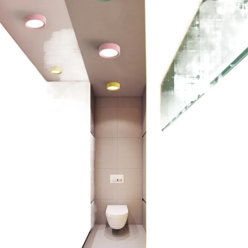 Ultra-thin surface mounted LED downlight in multiple shell colour options.