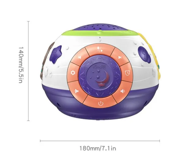 White plastic starry sky night light projector for children with sound machine functions