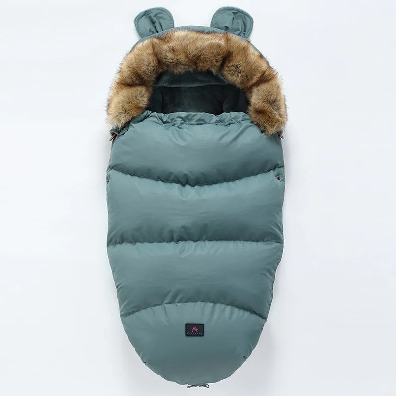 100cm cotton blend baby stroller sleeping bag in silkworm cocoon style on a pram