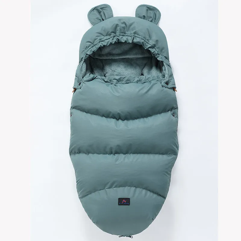 100cm cotton blend baby stroller sleeping bag in silkworm cocoon style on a pram